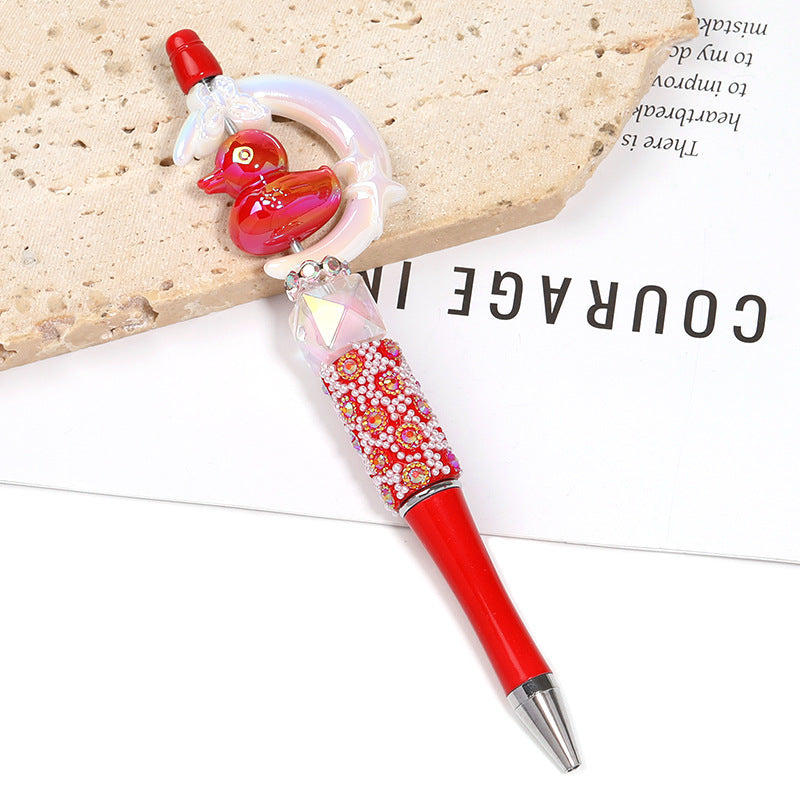 Creative new cartoon rotating bead pen heavy industry glitter high value new ins wind bead pen ballpoint pen