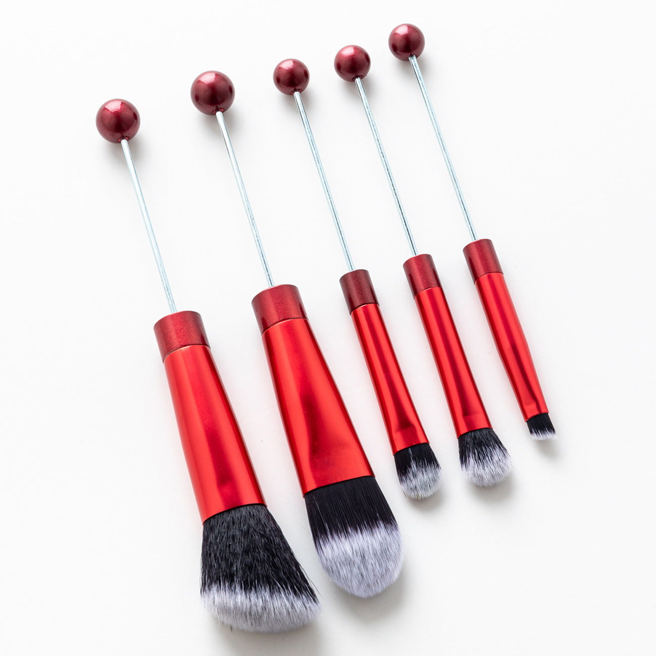 DIY metal handle string beads makeup brush set, concealer brush, eyeshadow brush, eyebrow brush, makeup, makeup tools wholesale