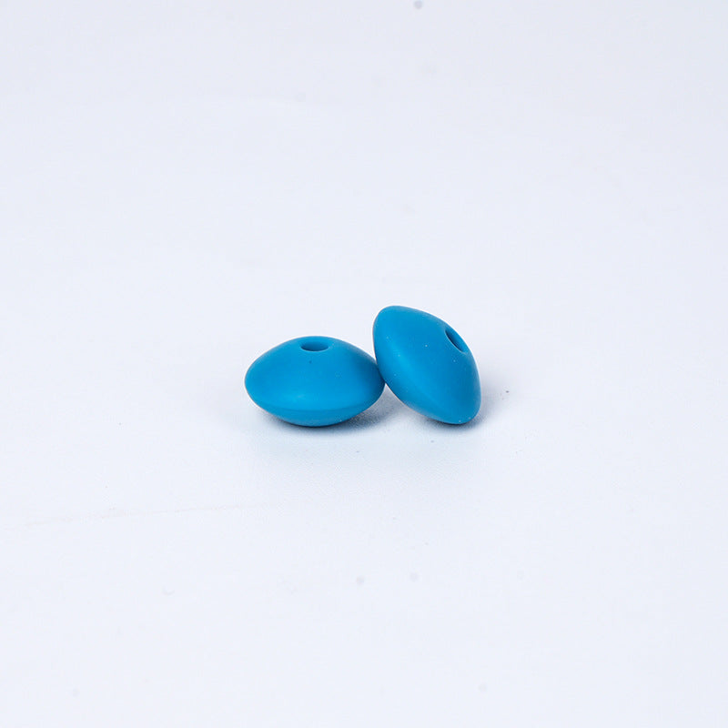 Spot Silicone Beads European and American Jewelry 12mm Small Beads DIY Necklace Beaded Oval Lentil Loose Beads Wholesale #51-100