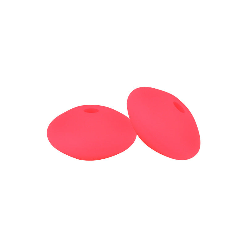 Spot Silicone Beads European and American Jewelry 12mm Small Beads DIY Necklace Beaded Oval Lentil Loose Beads Wholesale