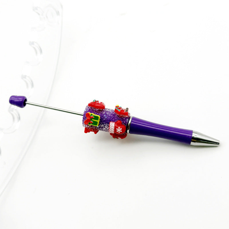 Cross-border Christmas gift box, gloves, lucky bag, bead pen DIY pure rhinestone gypsy sugar pen, Christmas gift pen