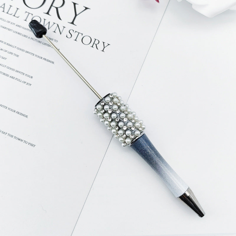 DIY Pearl Diamond Bead Pen Hand Sticker Diamond Ballpoint Pen Flash Diamond Pearl Diamond Beadedpen Spot Wholesale