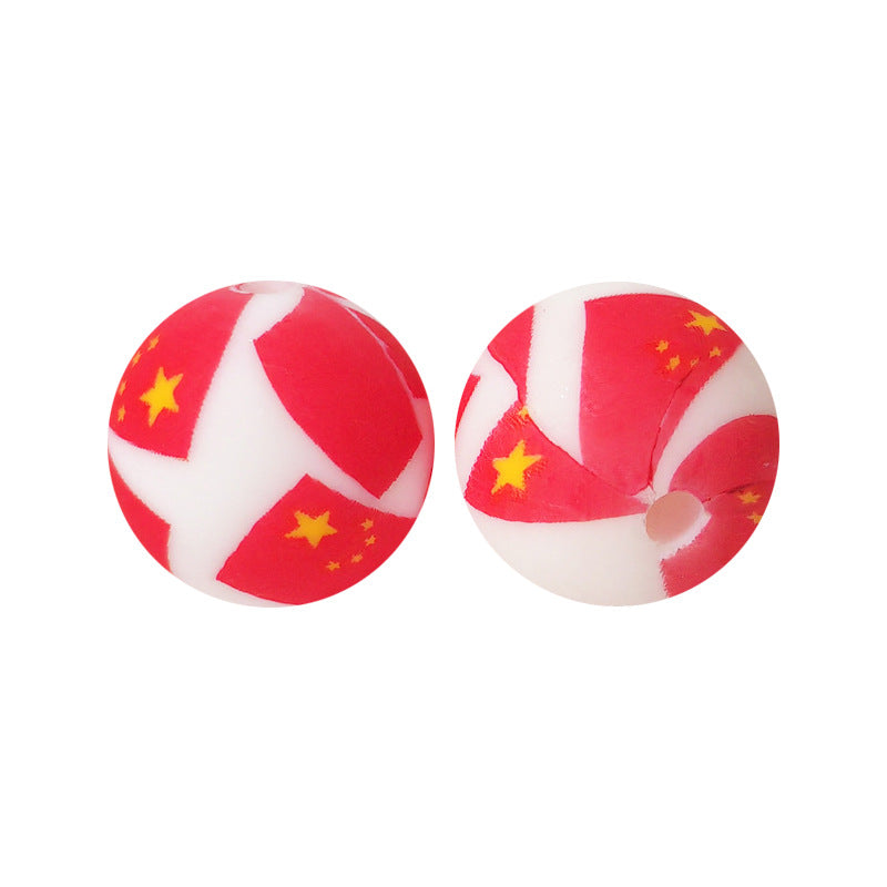 15mm Silicone Beads Water Transfer Beads DIY Jewelry Bead Pen Loose Beads Wholesale #251-285