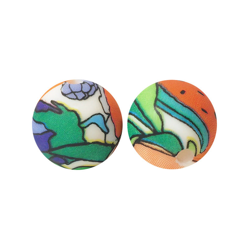 15mm Silicone Beads Water Transfer Beads DIY Jewelry Bead Pen Loose Beads Wholesale #151-200