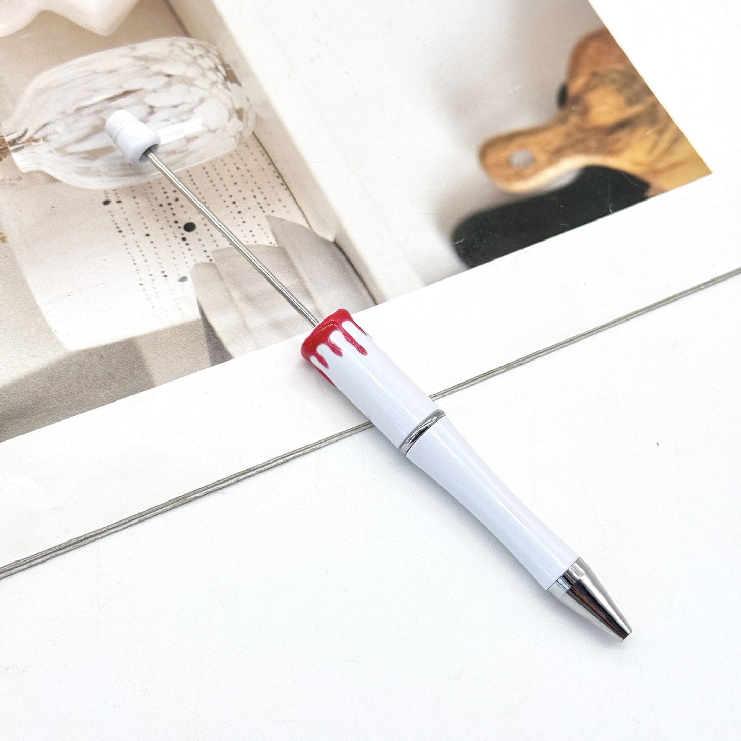New DIY bloodprint bead pen, creative Halloween Christmas bloodprint hand-painted modeling ballpoint pen spot wholesale