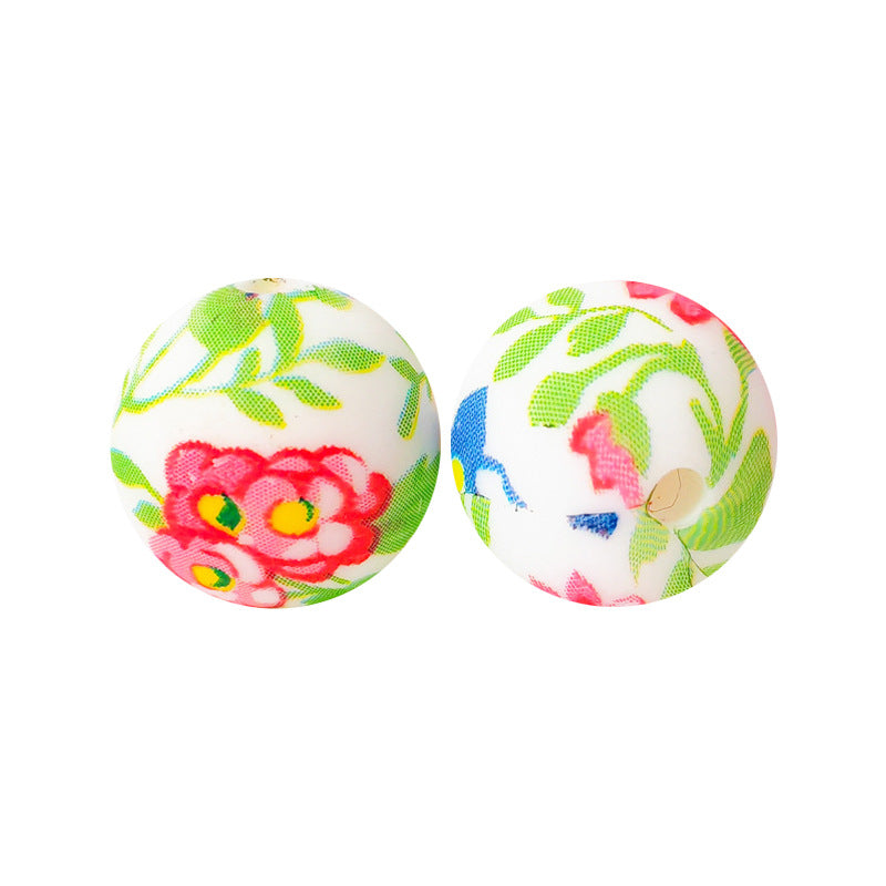 15mm Silicone Beads Water Transfer Beads DIY Jewelry Bead Pen Loose Beads Wholesale #101-150
