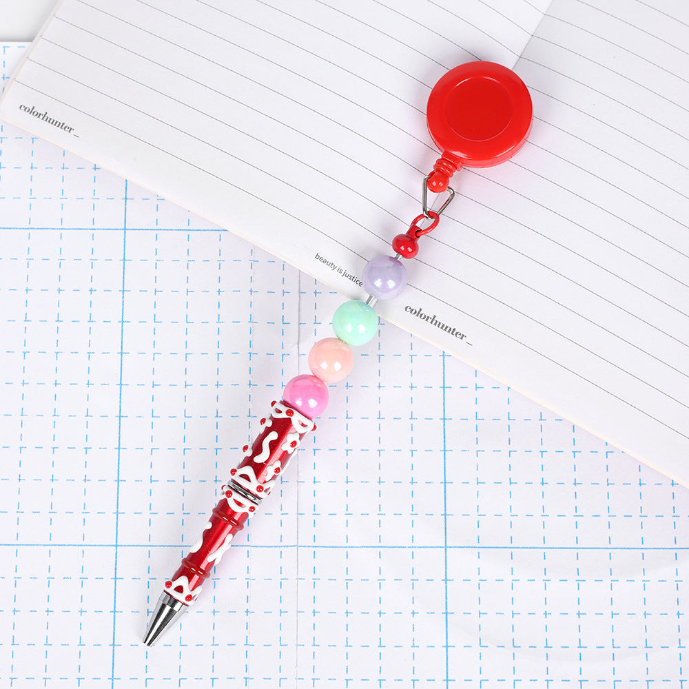 Retractable creative DIY hand-painted bead pen painted cream pen multi-color rotating neutral ballpoint pen