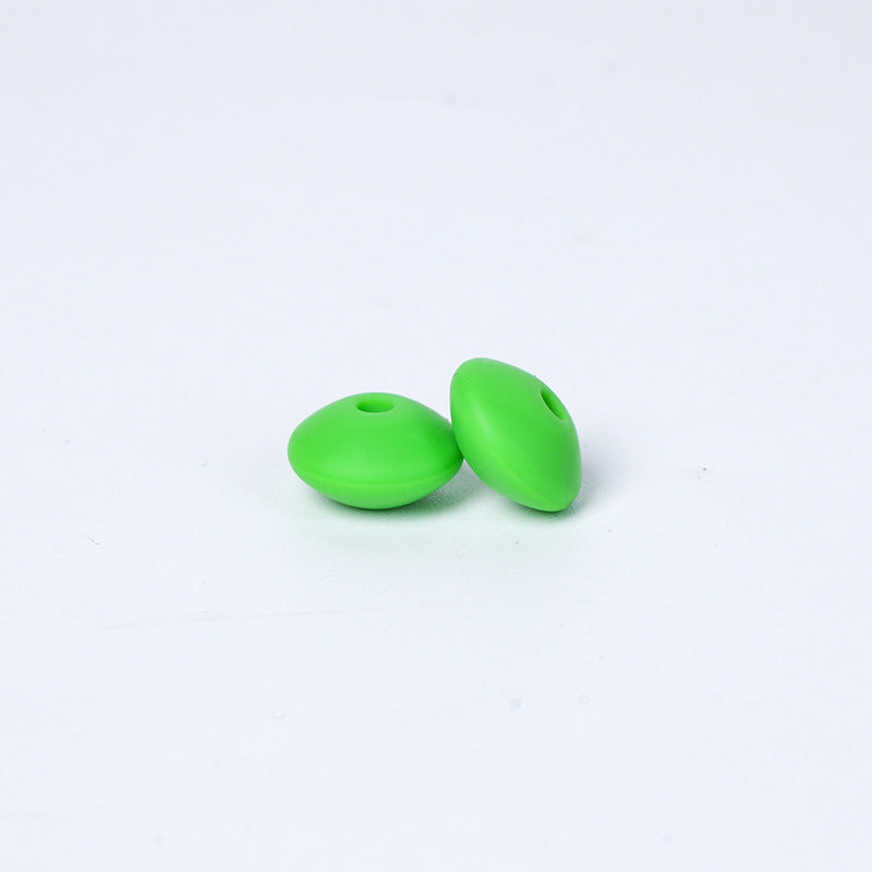 Spot Silicone Beads European and American Jewelry 12mm Small Beads DIY Necklace Beaded Oval Lentil Loose Beads Wholesale #51-100