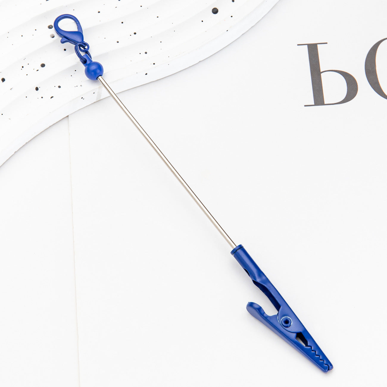New Beaded Lobster Buckle Clip Business Card Clip Metal Toothed Crocodile Note Clip Bag Pendant Student Keychain
