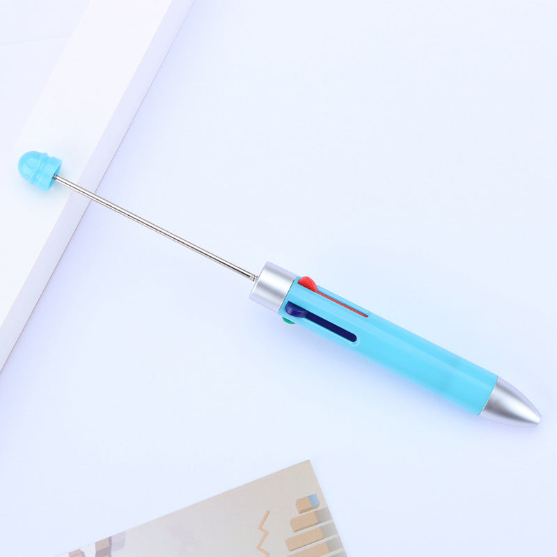 Business four-color bead pen DIY handmade jewelry bead pen cute puzzle multi-color plastic ballpoint pen gift pen