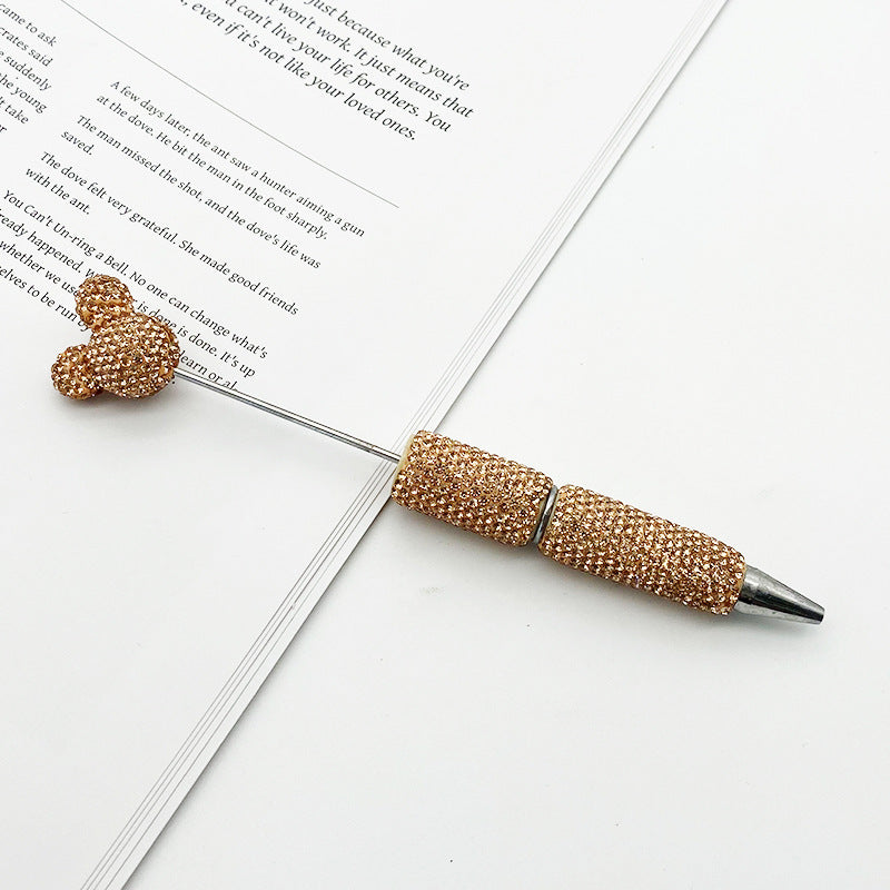 Creative Mickey Head Full Drill Bead Pen DIY Handmade Sticker Drill Ballpoint Pen Cartoon Mickey Gift Pen Manufacturer Spot