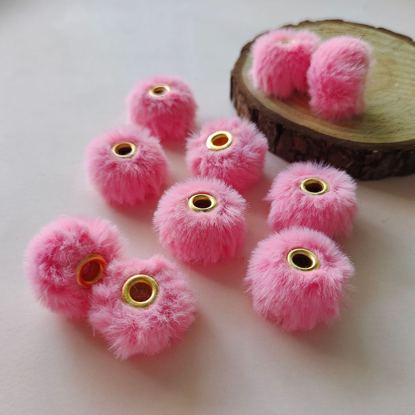 Imitation Rabbit Fur Plush Hanging Ball Beads Beads 20mm Straight Hole Hairball Beads DIY Mobile Phone Chain Accessories