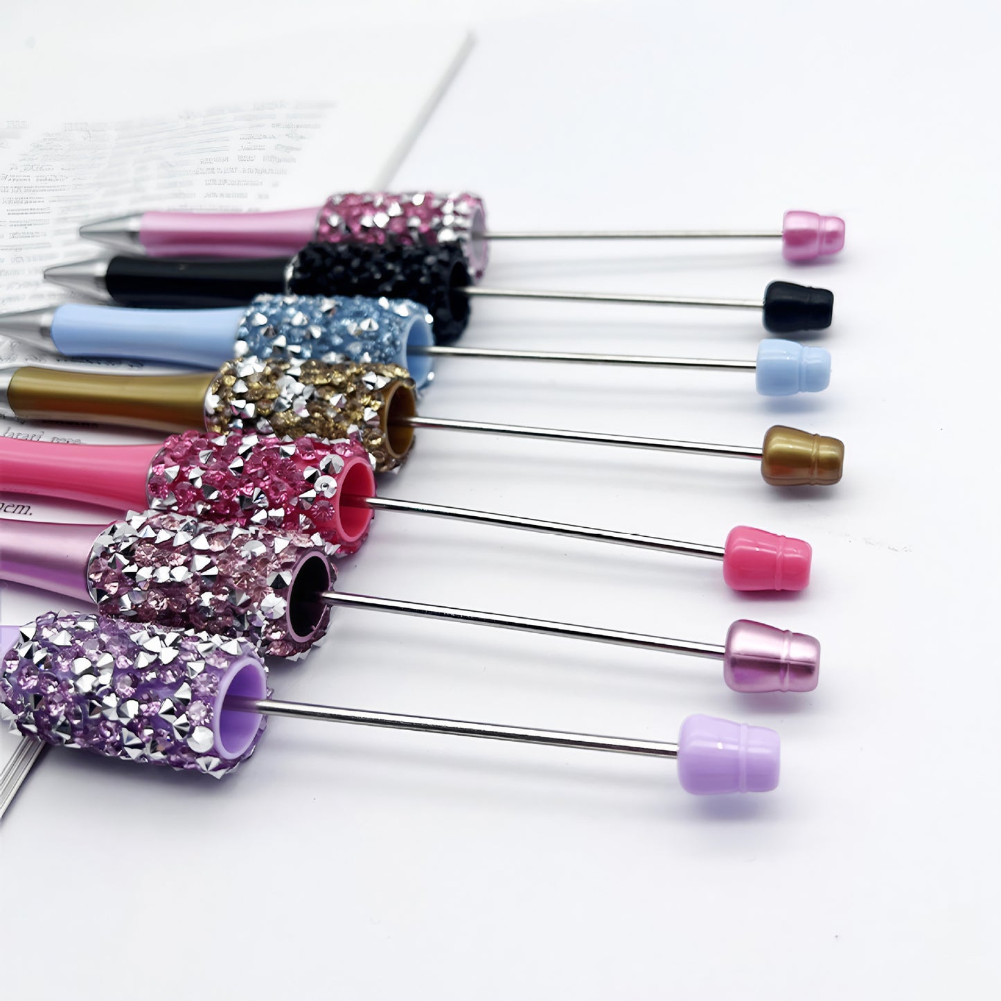 DIY random diamond bead pen cross-border hot-selling hand-worn beads diamond pen beadedpen plastic ballpoint pen