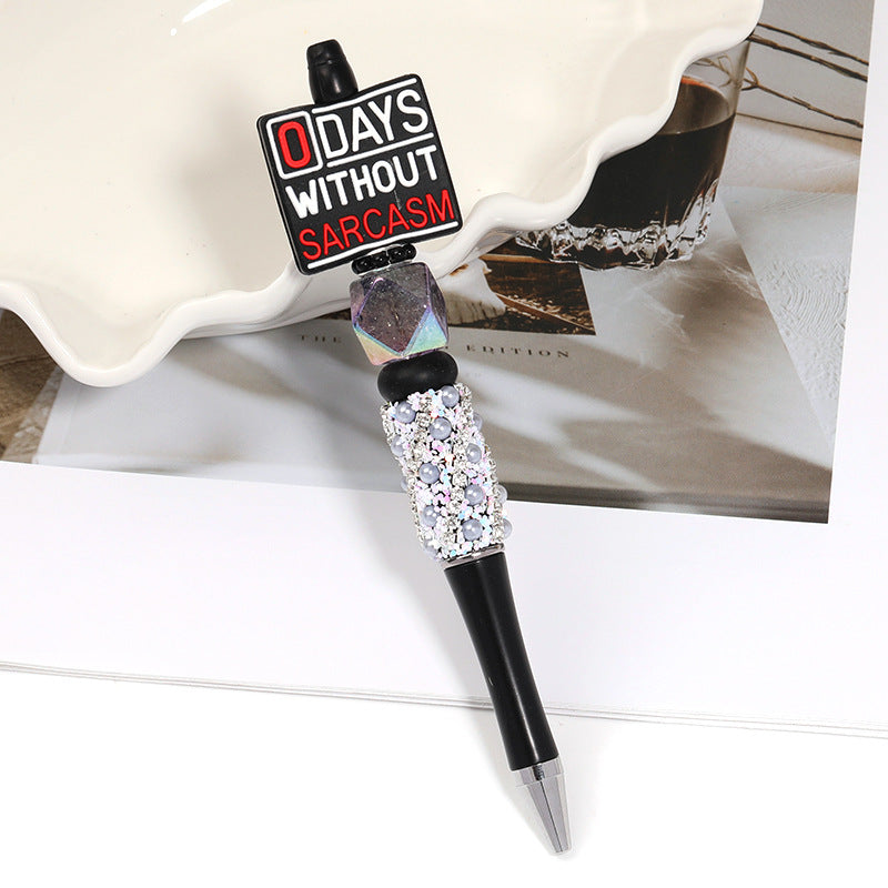 Creative new cartoon rotating bead pen heavy industry glitter high value new ins wind bead pen ballpoint pen