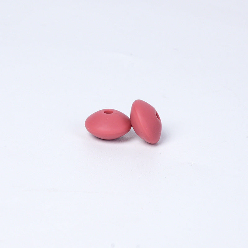 Spot Silicone Beads European and American Jewelry 12mm Small Beads DIY Necklace Beaded Oval Lentil Loose Beads Wholesale #101-137