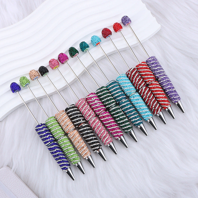 New DIY diamond-encrusted whirlwind bead pen, cross-border hot-selling cute pen, multi-color rotary diamond-encrusted gift pen wholesale