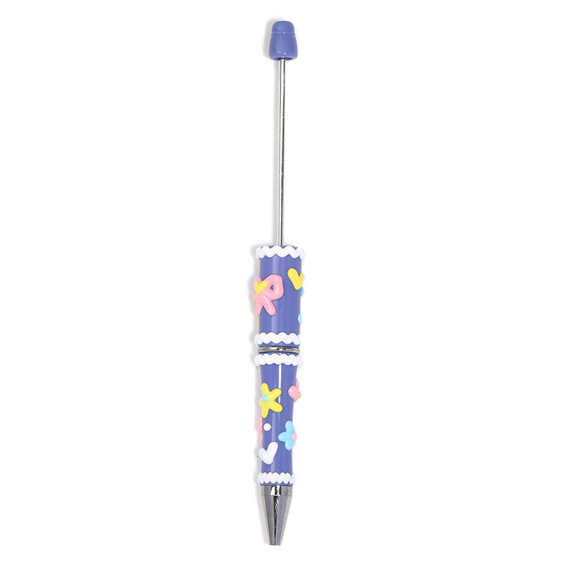 Cream glue hand-painted bead pen Macaron cute grains DIY handmade pen jewelry accessories materials wholesale