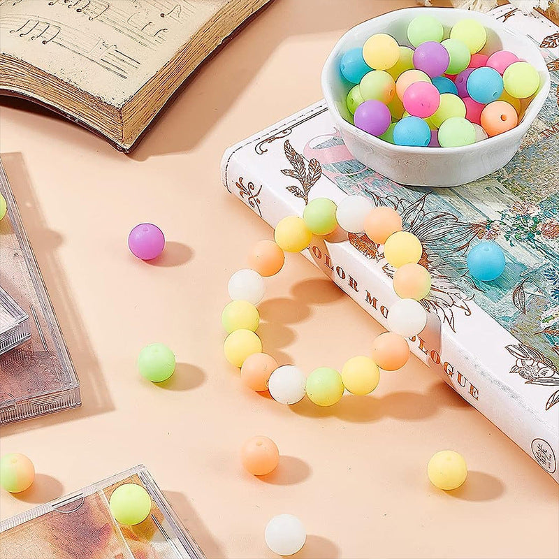 12mm Amazon Luminous Silicone Beads DIY Children's Jewelry Luminous Beads Beaded Bracelet Luminous Loose Beads Wholesale