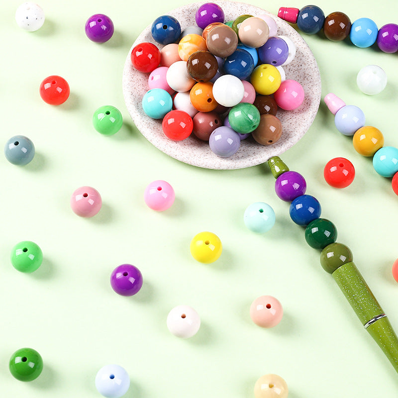 15mm Spot Glossy Silicone Beads Round Loose Beads DIY Jewelry Smooth Oil Injection Silicone Beads Mixed Color Beads #51-68