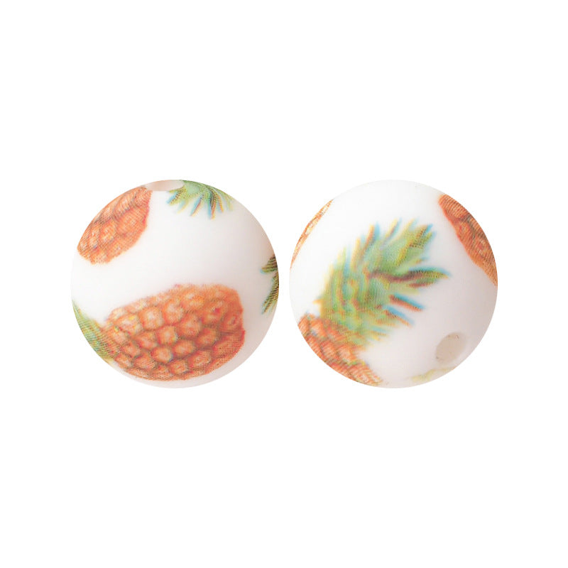 15mm Silicone Beads Water Transfer Beads DIY Jewelry Bead Pen Loose Beads Wholesale #201-250