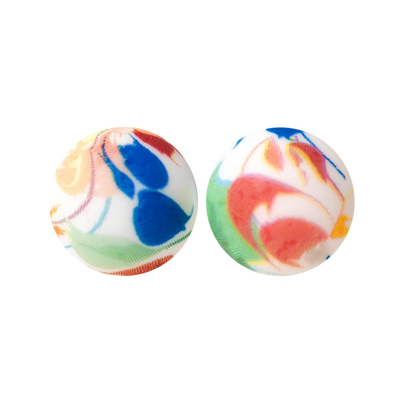 15mm Silicone Beads Water Transfer Beads DIY Jewelry Bead Pen Loose Beads Wholesale #251-285