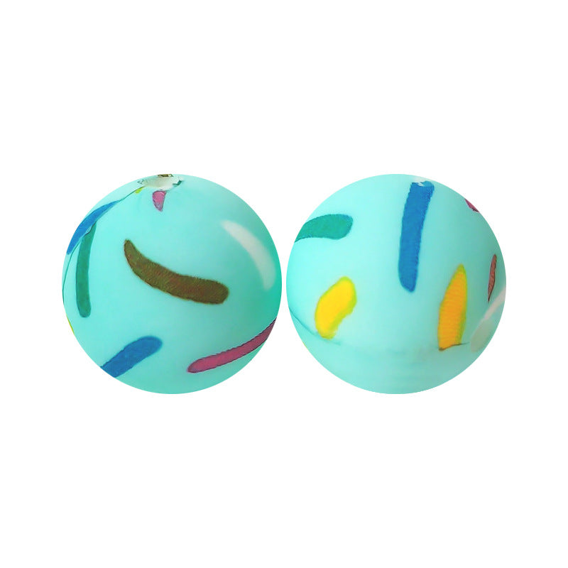 15mm Silicone Beads Water Transfer Beads DIY Jewelry Bead Pen Loose Beads Wholesale #151-200