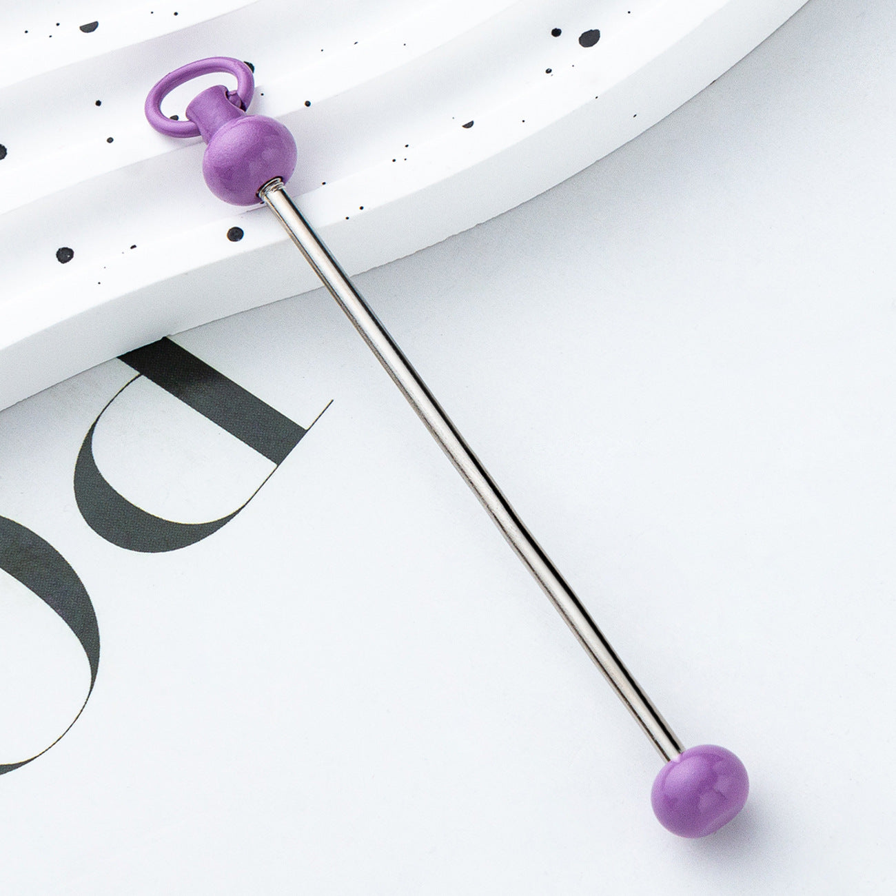 Creative new DIY beaded pole spot gradual change color color beaded keychain pole accessories pendant wholesale