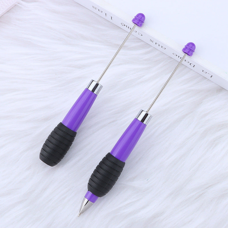 Cross-border explosion DIY telescopic bead pen, creative and cute macaron color telescopic rotating beaded gift ballpoint pen