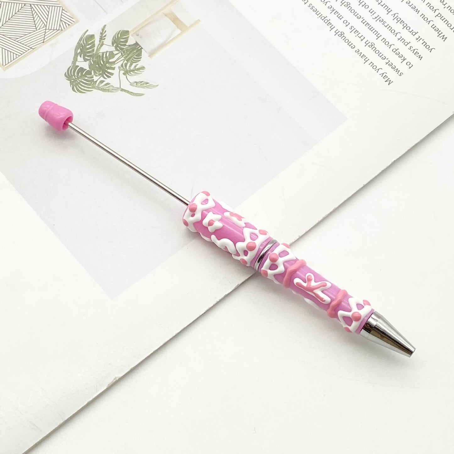 Creative cream glue hand-painted bead pen DIY hand-painted oil ballpoint pen Macaron cream cute pen spot