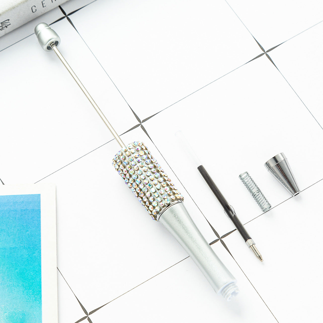 New diamond bead pen spot wholesale creative hand sticker diamond bead pen multi-color bag diamond ballpoint pen