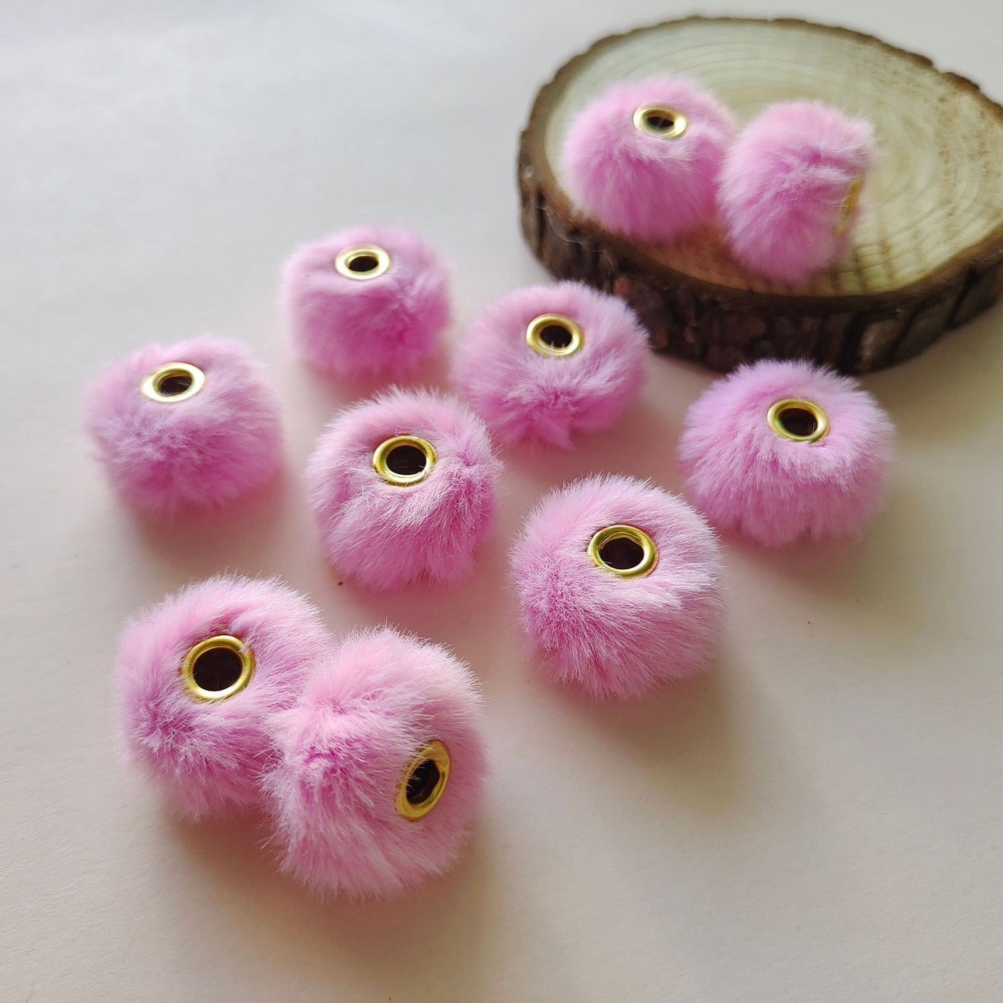 Imitation Rabbit Fur Plush Hanging Ball Beads Beads 20mm Straight Hole Hairball Beads DIY Mobile Phone Chain Accessories