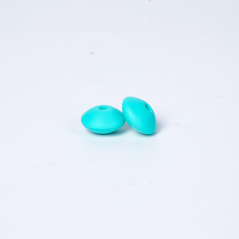 Spot Silicone Beads European and American Jewelry 12mm Small Beads DIY Necklace Beaded Oval Lentil Loose Beads Wholesale #51-100