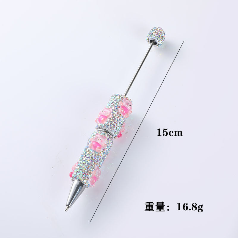 Cross-border Amazon temu hot-selling diamond-encrusted beaded ballpoint pen gift pen personalized creative signature pen