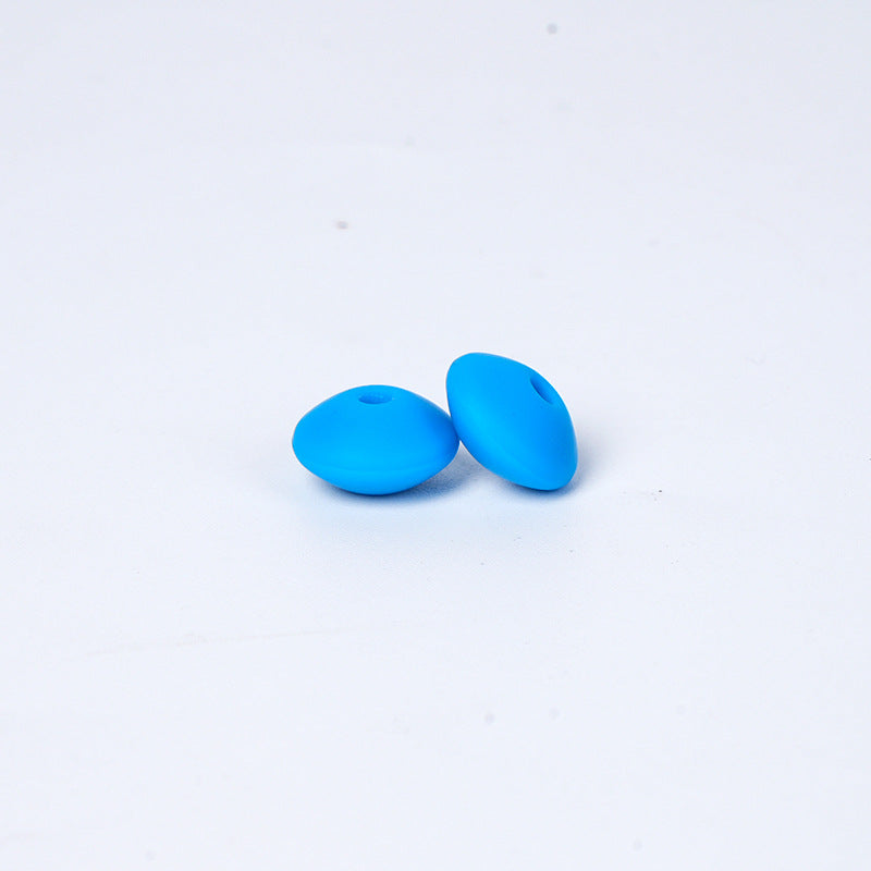 Spot Silicone Beads European and American Jewelry 12mm Small Beads DIY Necklace Beaded Oval Lentil Loose Beads Wholesale