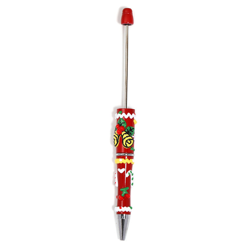 Cross-border Christmas hand-painted bead pen fashionable high-value cartoon bead pen new Santa Claus painted bead pen