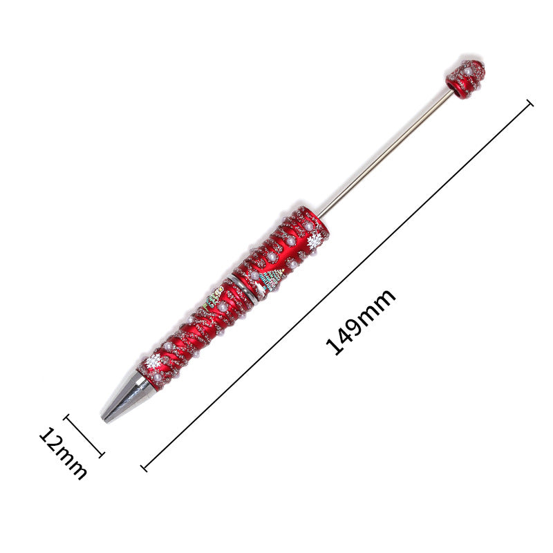 New DIY diamond-set Christmas colorful bead pen broken diamond full diamond ballpoint pen colored cartoon heavy industry cute pen