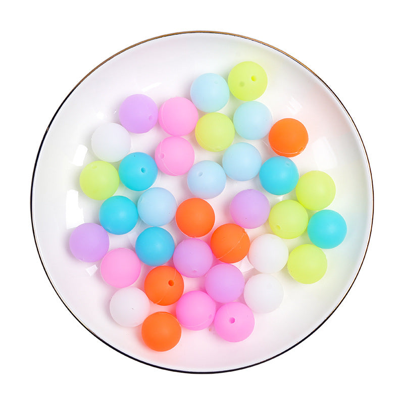 12mm Amazon Luminous Silicone Beads DIY Children's Jewelry Luminous Beads Beaded Bracelet Luminous Loose Beads Wholesale