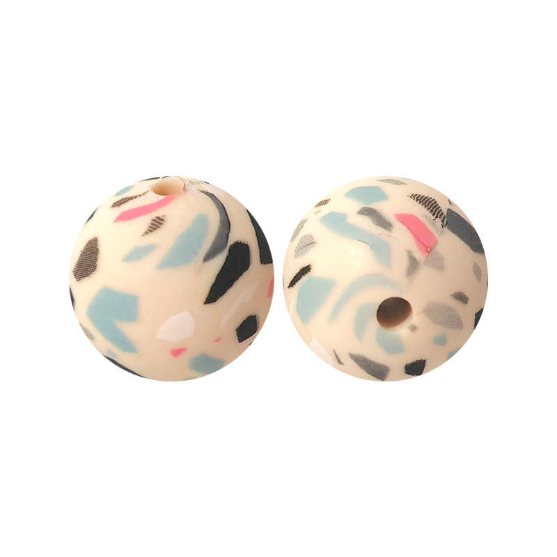 15mm silicone beads water transfer beads DIY jewelry bead pen loose beads wholesale