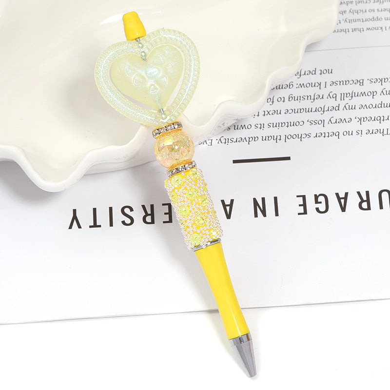 Creative new cartoon rotating bead pen heavy industry glitter high value new ins wind bead pen ballpoint pen