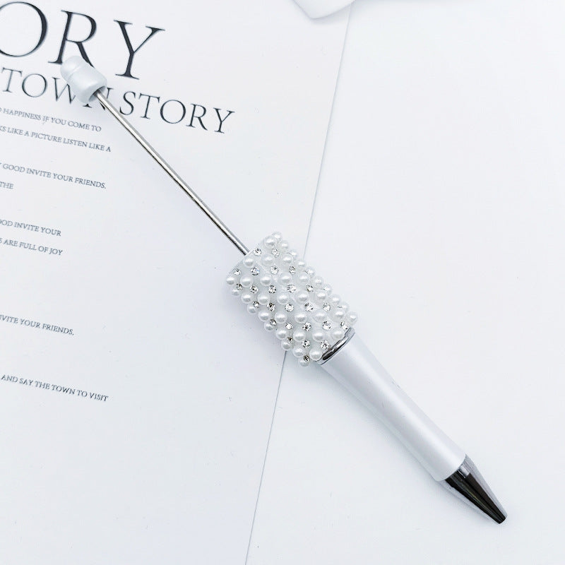DIY Pearl Diamond Bead Pen Hand Sticker Diamond Ballpoint Pen Flash Diamond Pearl Diamond Beadedpen Spot Wholesale