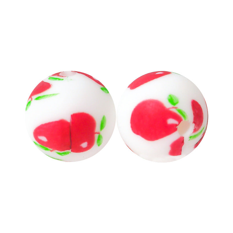 15mm Silicone Beads Water Transfer Beads DIY Jewelry Bead Pen Loose Beads Wholesale #151-200