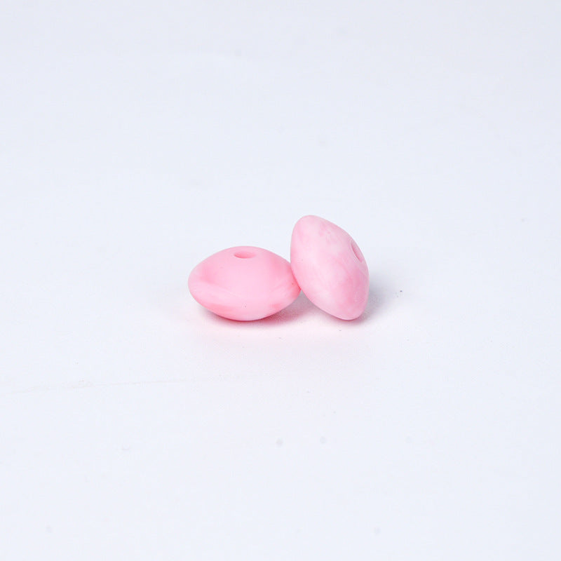 Spot Silicone Beads European and American Jewelry 12mm Small Beads DIY Necklace Beaded Oval Lentil Loose Beads Wholesale #51-100