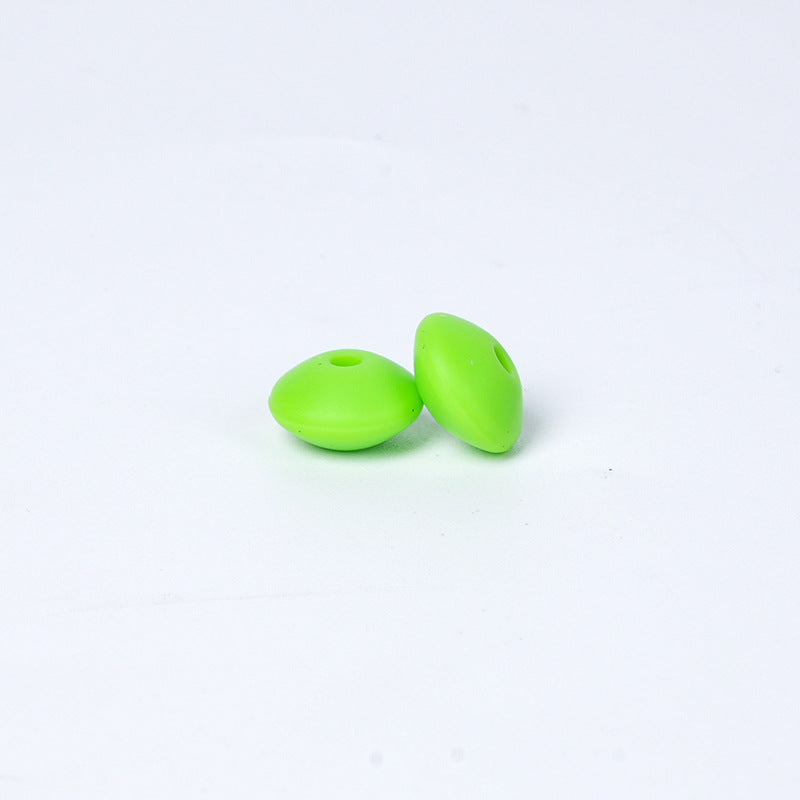 Spot Silicone Beads European and American Jewelry 12mm Small Beads DIY Necklace Beaded Oval Lentil Loose Beads Wholesale #101-137