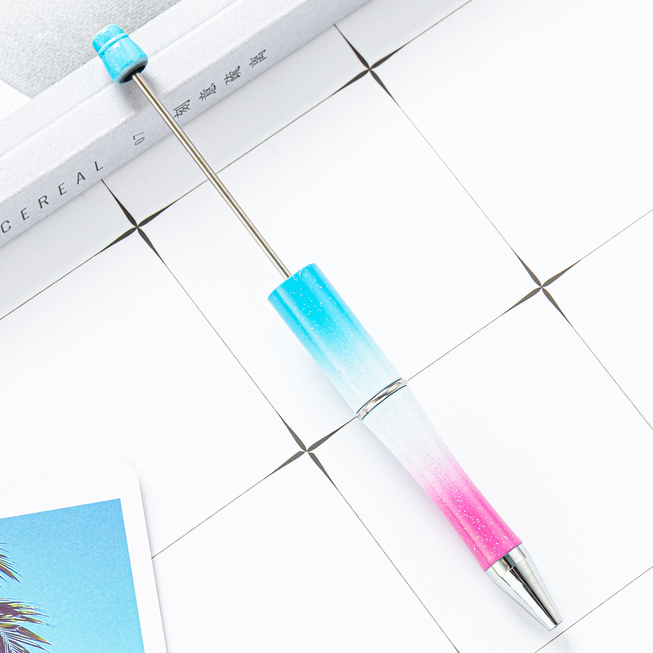 Bead pen, spot wholesale creative DIY plastic bead pen ballpoint pen printable plastic bead pen