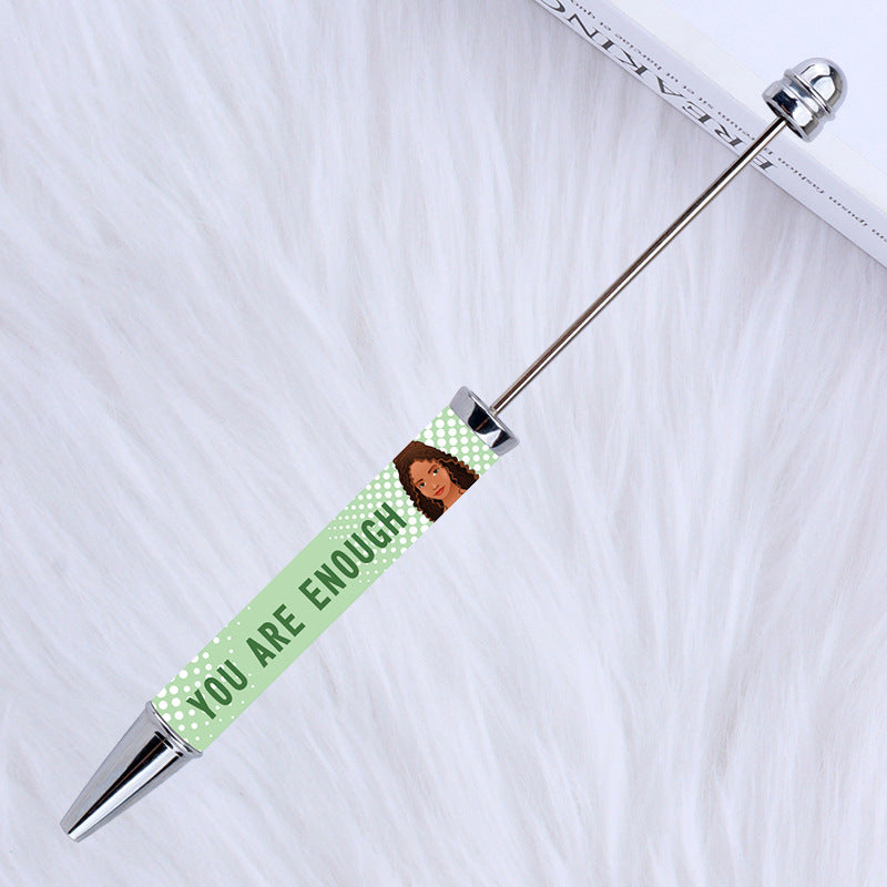 DIY Plastic Beadable Pens with Witty Sayings and Girls Prints