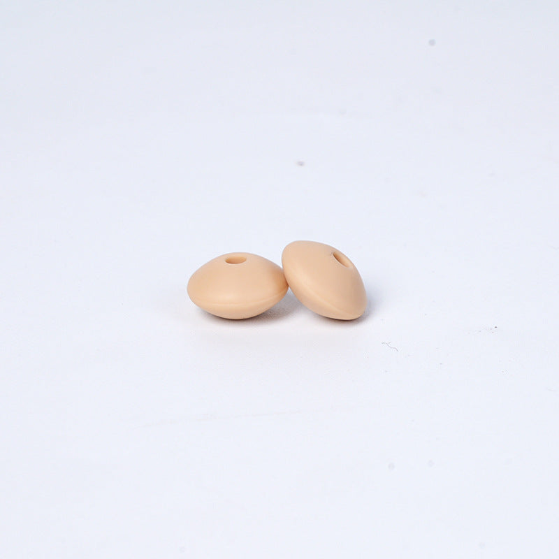 Spot Silicone Beads European and American Jewelry 12mm Small Beads DIY Necklace Beaded Oval Lentil Loose Beads Wholesale