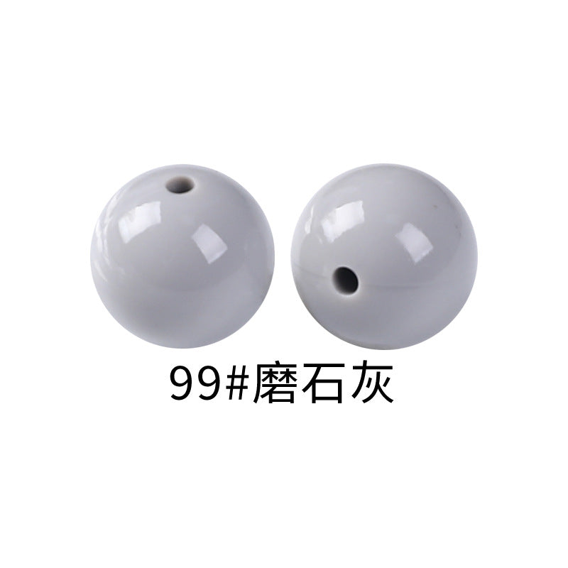 15mm Spot Glossy Silicone Beads Round Loose Beads DIY Jewelry Smooth Oil Injection Silicone Beads Mixed Color Beads