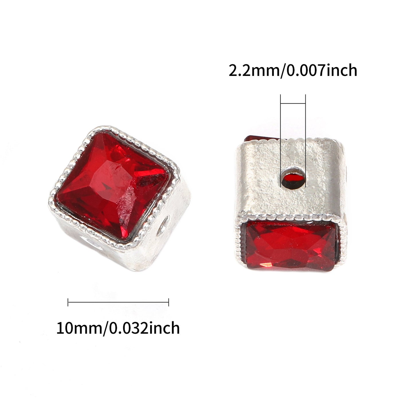 10*10 MM New Sand Gold Hollow Beaded Gemstone Straight Hole Square Bead Accessories Handmade DIY Keychain Bead Pen Loose Bead Accessories Random Mix
