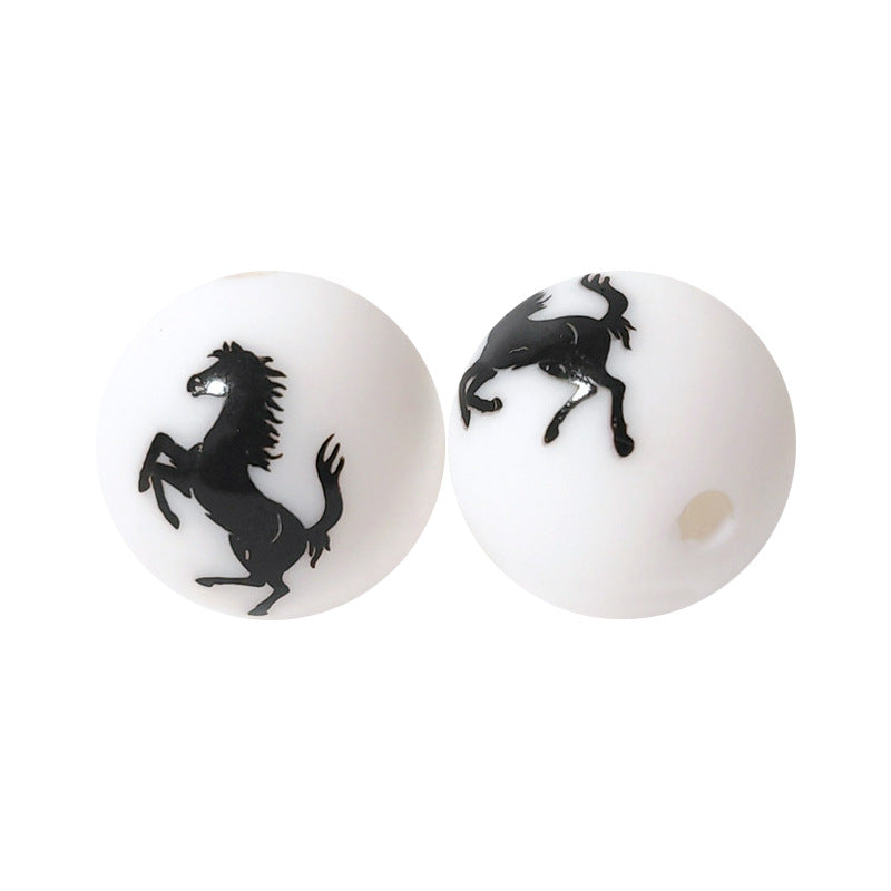 15mm Silicone Beads Water Transfer Beads DIY Jewelry Bead Pen Loose Beads Wholesale #101-150