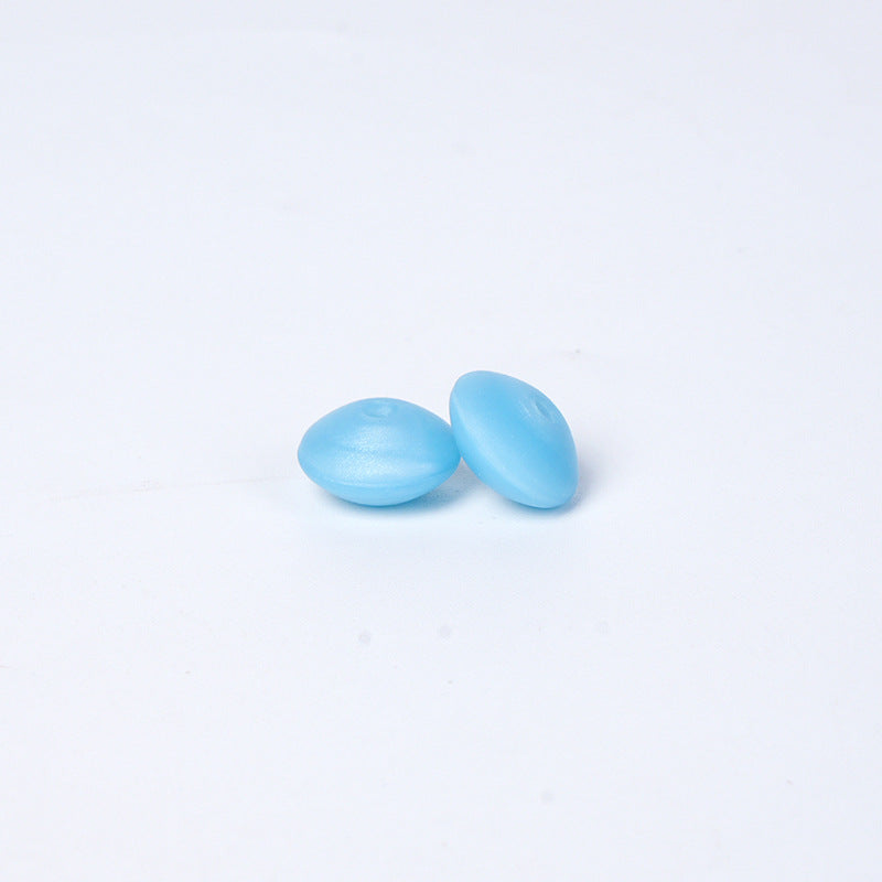 Spot Silicone Beads European and American Jewelry 12mm Small Beads DIY Necklace Beaded Oval Lentil Loose Beads Wholesale #101-137